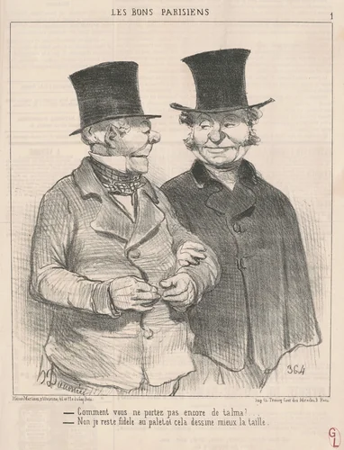 Comment vous portez pas encore de talma? ... by Honoré Daumier, print, 1852