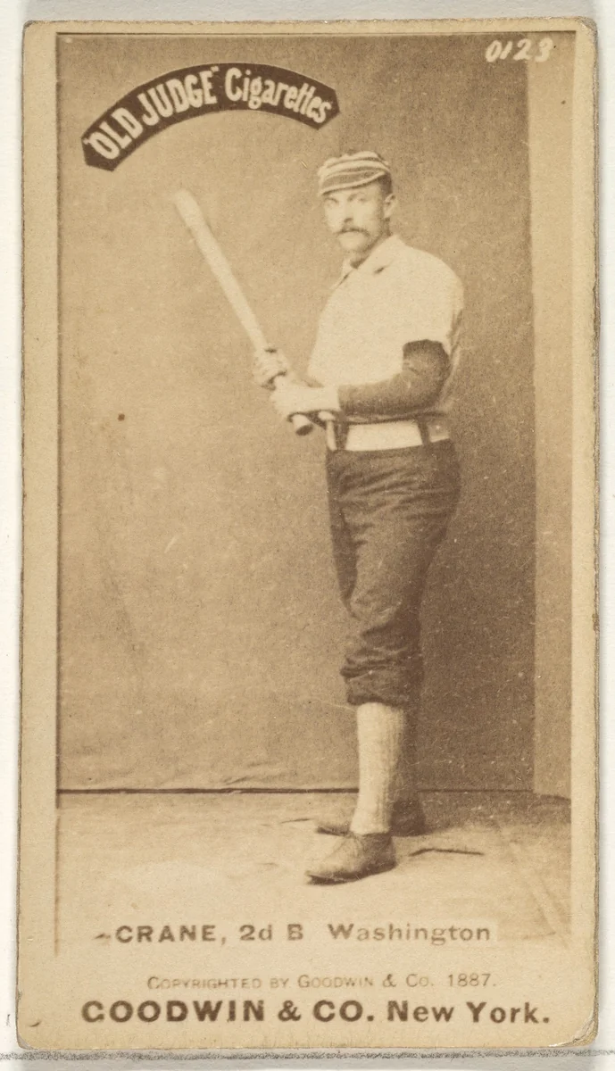 Samuel "Sam" Newhall Crane, 2nd Base, Washington Nationals, from the Old Judge series (N172) for Old Judge Cigarettes by Goodwin & Company, photograph, 1887