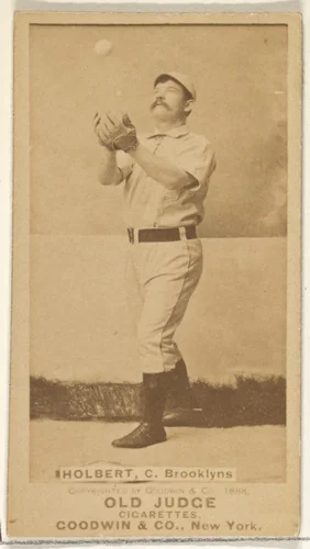 Holbert, Catcher, Brooklyn Bridegrooms, from the Old Judge series (N172) for Old Judge Cigarettes by Goodwin & Company, photograph, 1888