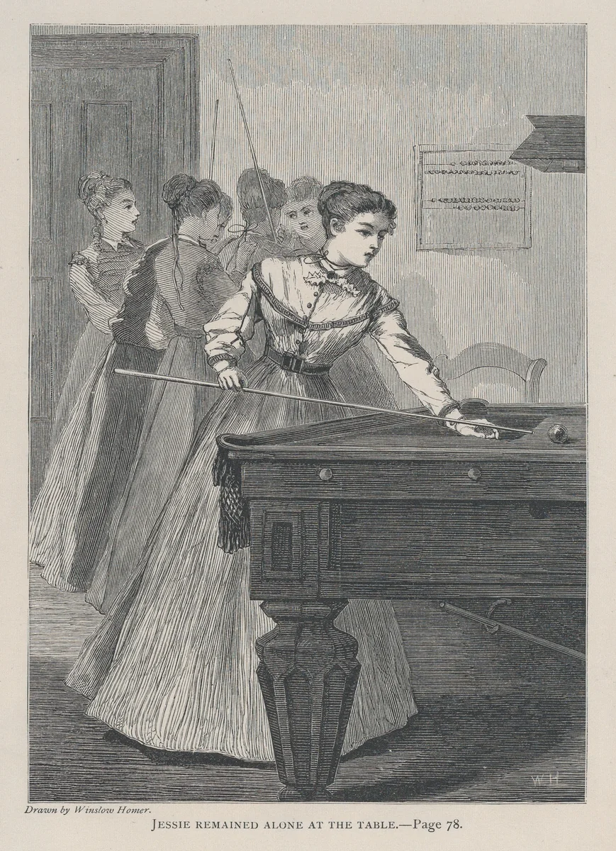 Jessie Remained Alone at the Table (The Galaxy, An Illustrated Magazine of Entertaining Reading, Vol. VI) by Winslow Homer, print, 1868