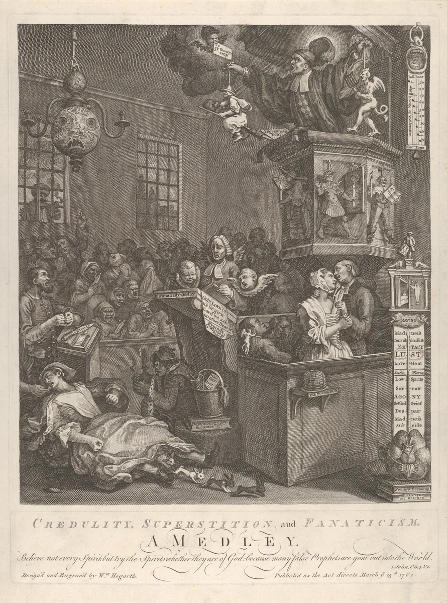 Credulity, Superstition, and Fanaticism by William Hogarth, print, 1762