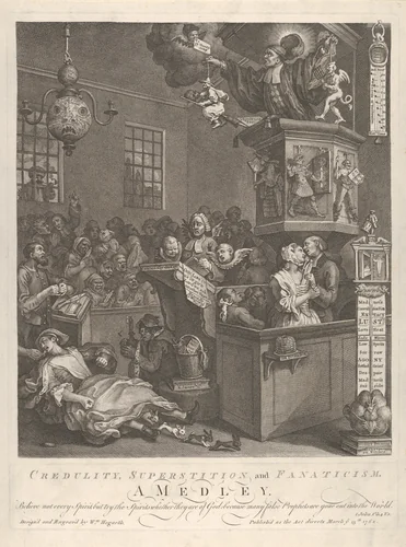 Credulity, Superstition, and Fanaticism by William Hogarth, print, 1762
