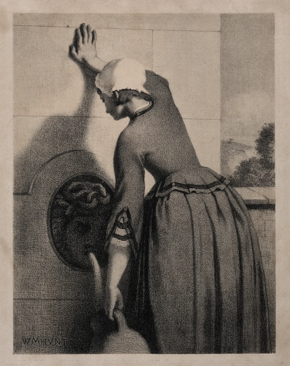 Women at a Well by William Morris Hunt, print, 1852-1862