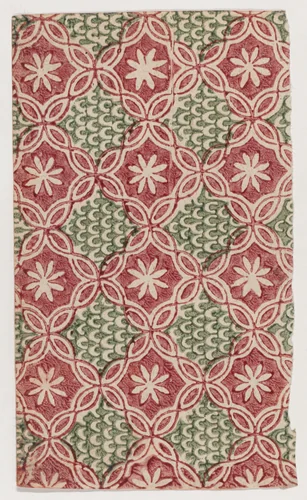 Sheet with overall floral and U shaped patterns by anonymous, print, 1800-1900