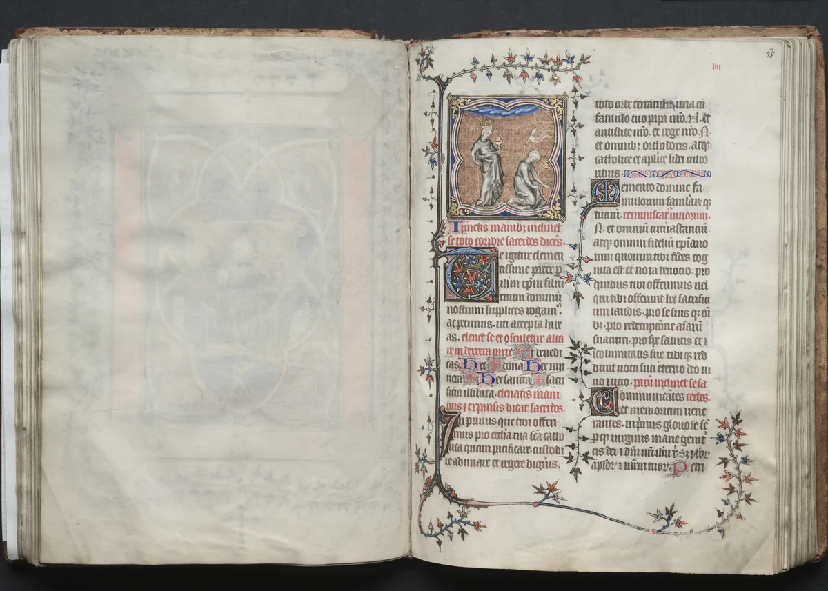 The Gotha Missal: Fol. 64v, Text by Master of the Boqueteaux, book, 1370-1380