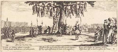 The Hanging by Jacques Callot, print, 1633