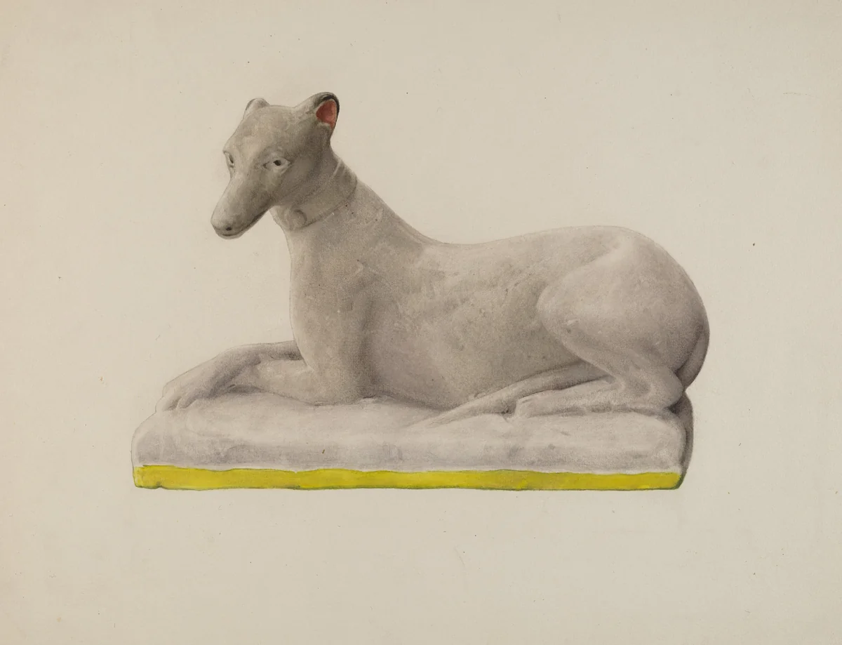 Chalkware Greyhound by Gertrude Koch, index of american design, 1941