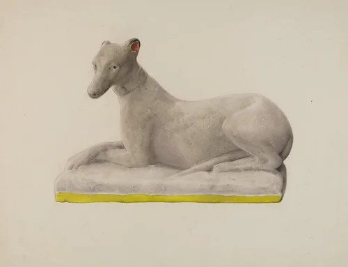 Chalkware Greyhound by Gertrude Koch, index of american design, 1941