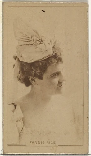 Fannie Rice, from the Actors and Actresses series (N145-8) issued by Duke Sons & Co. to promote Duke Cigarettes by W. Duke, Sons & Co., photograph, 1890-1895