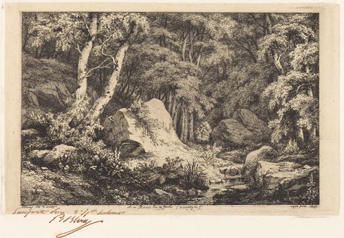 Au ravin de la faille, Auvergne (The Ravine at Auvergne) by Eugène Bléry, print, 1846