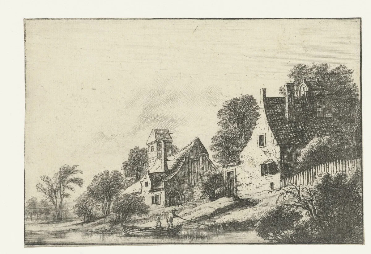Dorp aan het water by Gilles Neyts, print, 1643-1681