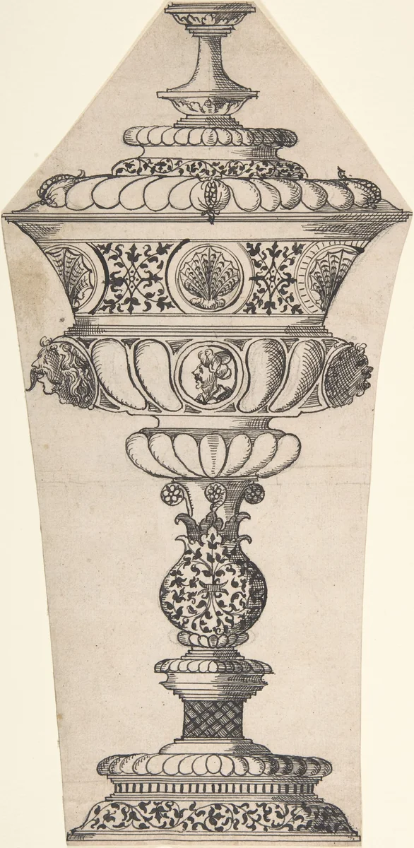 Covered Cup by anonymous, drawing, 1800-1900
