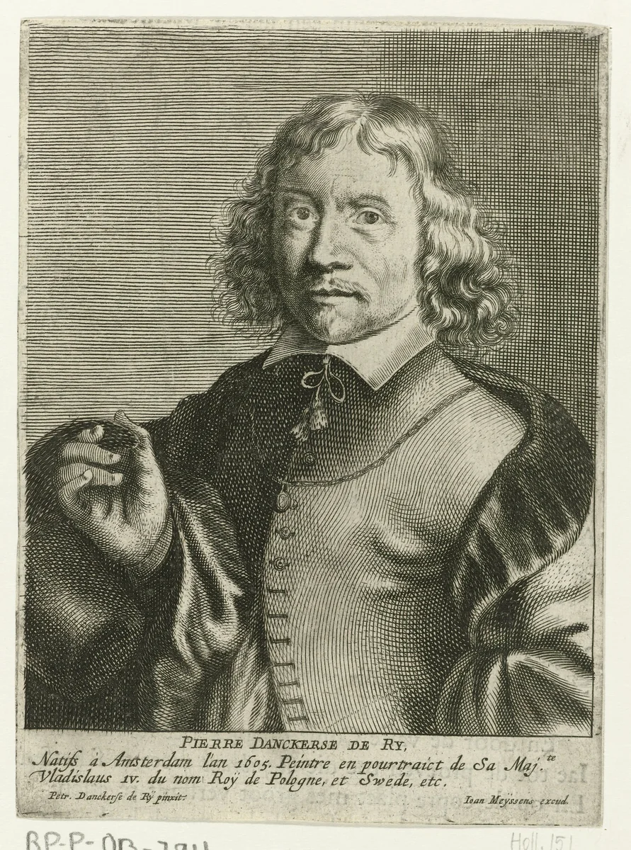 Portret van Pieter Danckerts de Rij by Pieter de Jode, print, 1661