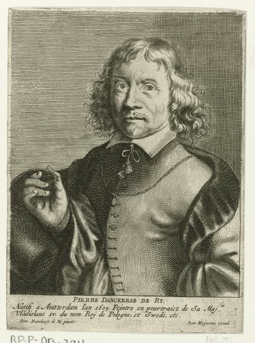 Portret van Pieter Danckerts de Rij by Pieter de Jode, print, 1661