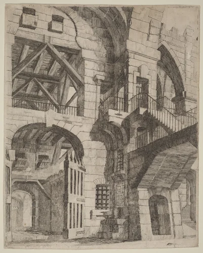 An Imaginary Prison by Vincenzo Mazzi, print, 1710-1808