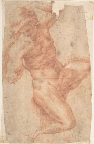 Study of a Male Nude by Giuseppe Cesari, drawing, 1568-1640
