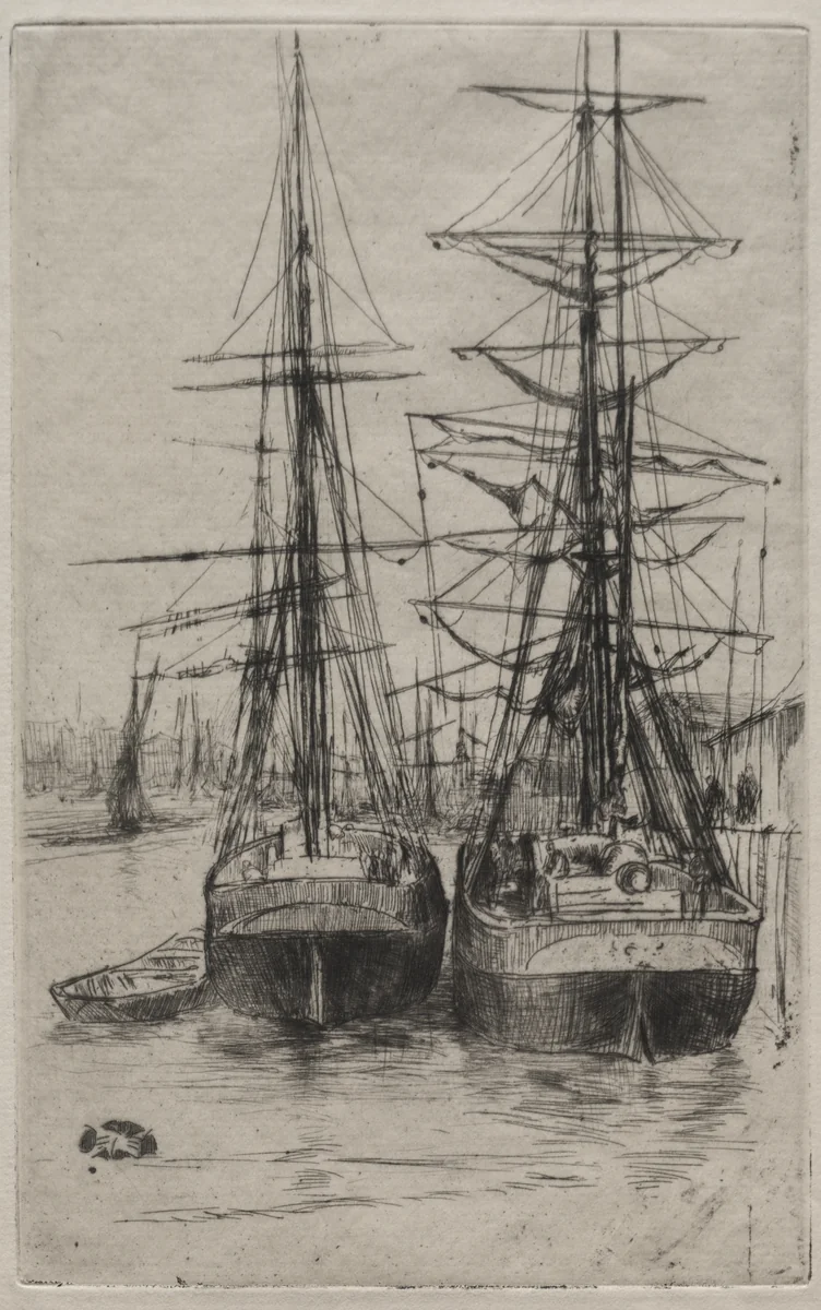 The Two Ships by James McNeill Whistler, print, 1875