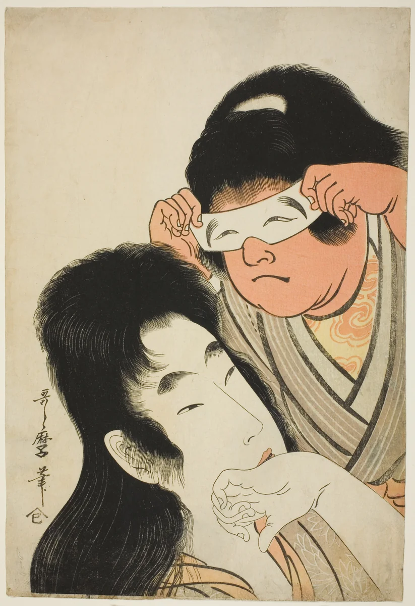 Yamauba with Kintaro Holding a Toy Mask by Kitagawa Utamaro (喜多川歌麿), print, 1794-1809