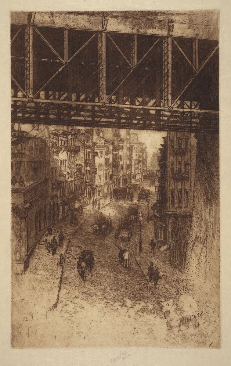 Cherry Street, N.Y. by Charles Frederick William Mielatz, print, 1904