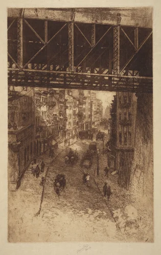 Cherry Street, N.Y. by Charles Frederick William Mielatz, print, 1904