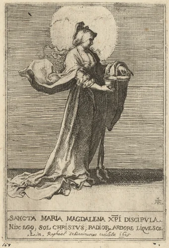 Saint Mary Magdalene by Raffaello Schiaminossi; Lucas van Leyden, print, 1605