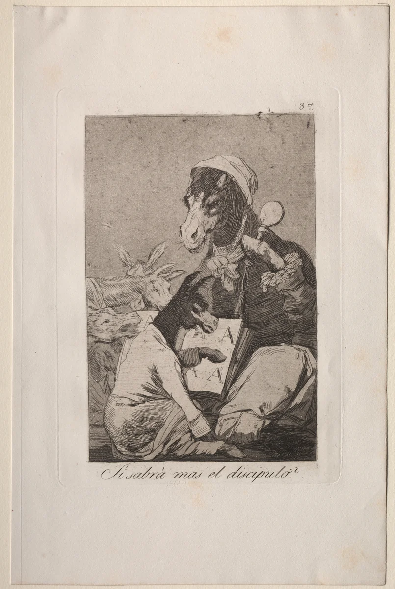 Might Not the Pupil Know More?, Plate 37 by Francisco de Goya, print, 1799
