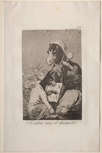 Might Not the Pupil Know More?, Plate 37 by Francisco de Goya, print, 1799