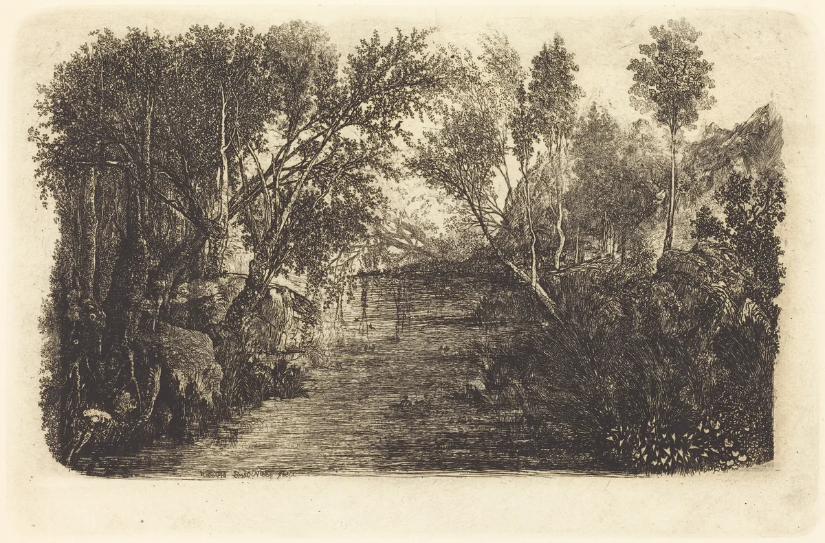 The Water's Course by Rodolphe Bresdin, print, 1888