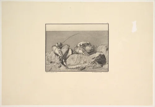 Siesta I, from the series Radierte Skizzen by Max Klinger, print, 1870-1920