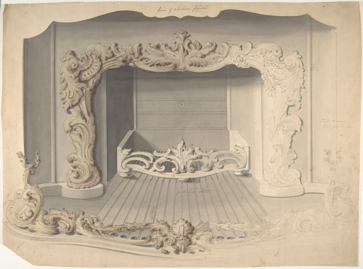 Iron Grate with Acanthus Ornament by anonymous, drawing, 1800-1900