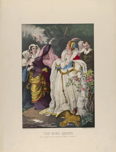 The Rival Queens – Mary Queen of Scots Defying Queen Elizabeth by Currier & Ives, print, 1857-1871