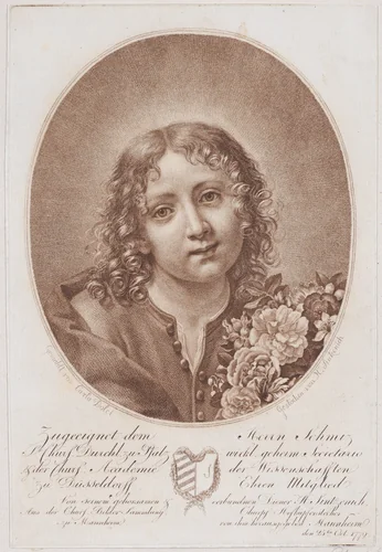 Head of the young Christ by Heinrich Sintzenich, print, 1779