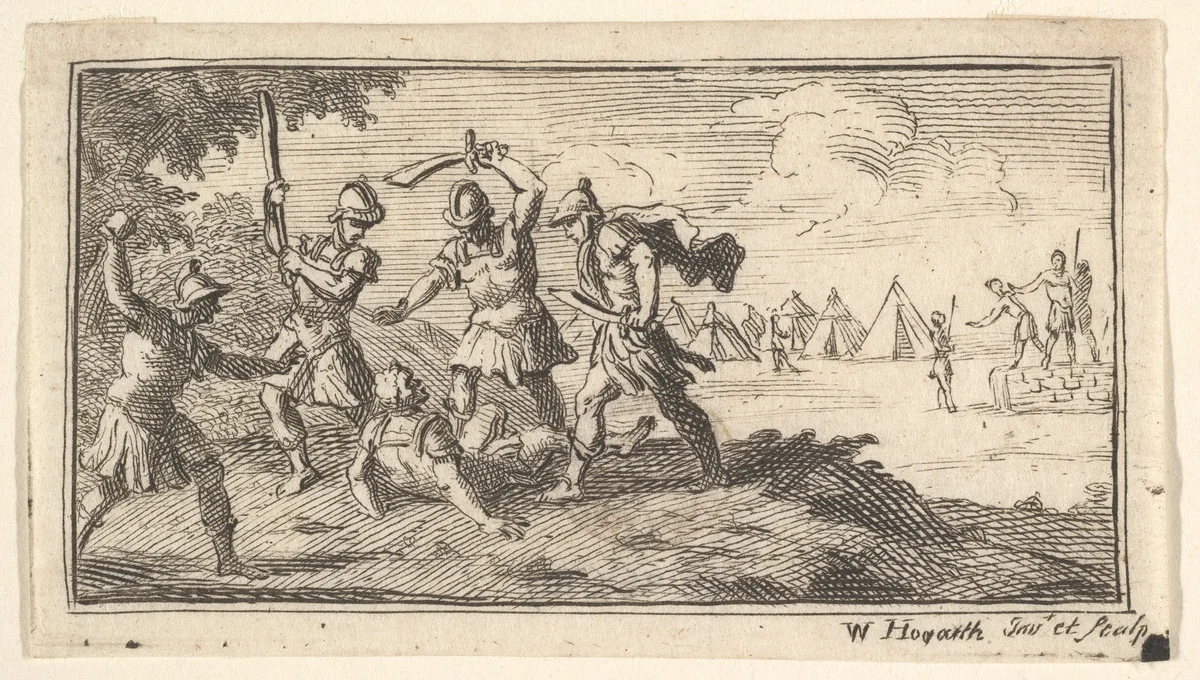 Beheading (John Beaver, Roman Military Punishments, 1725) by William Hogarth, print, 1725-1779