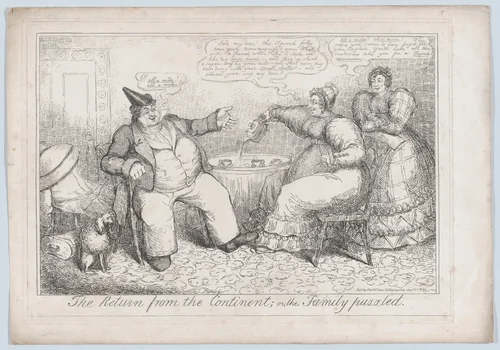 The Return from the Continent, or the Family Puzzled by John Phillips, print, 1835