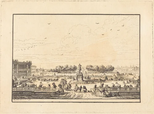 Place de Louis XV by Jean Michel Moreau, print, 1770