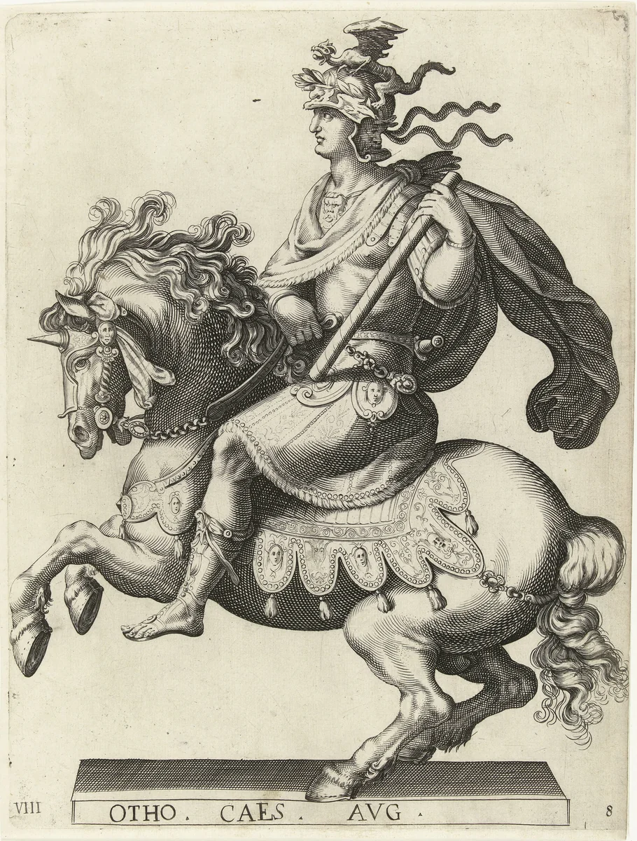 Ruiterportret van keizer Otho by Laurens Eillarts, print, 1616-1620