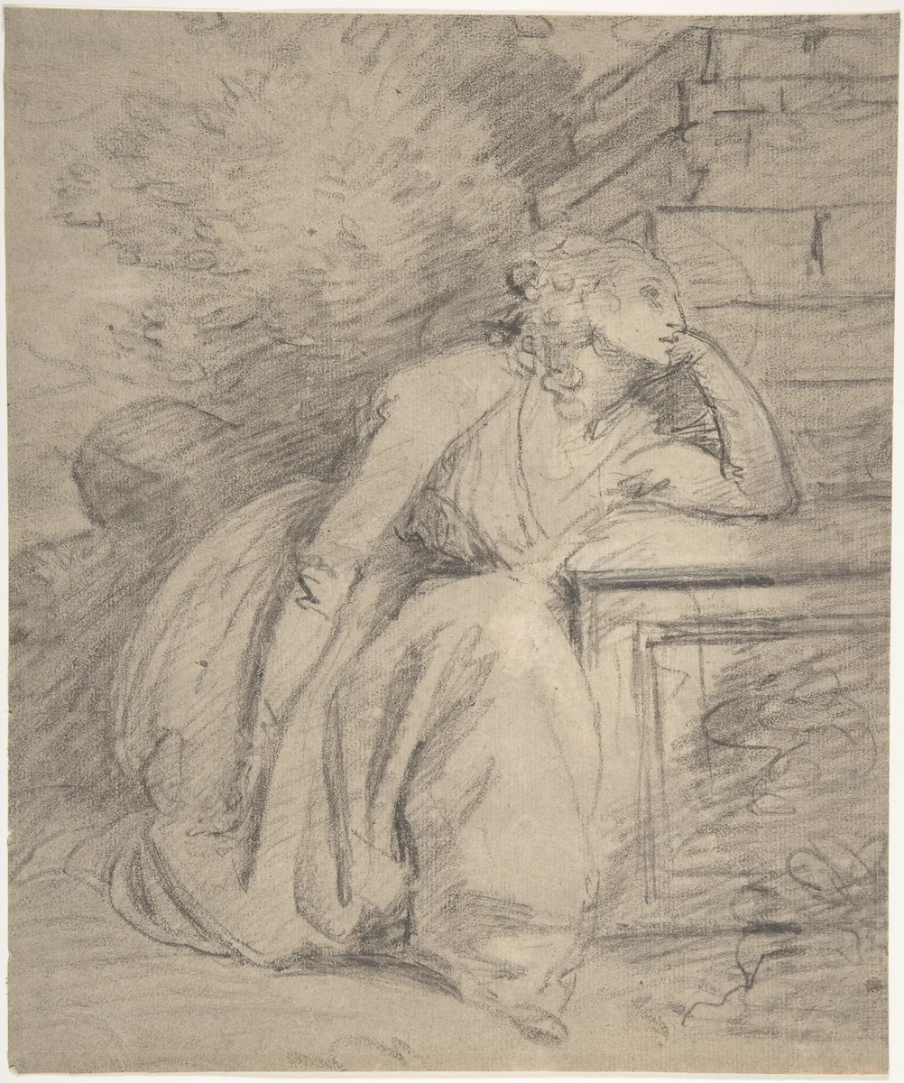 Study of a Seated Woman by John Hoppner, drawing, 1778-1810