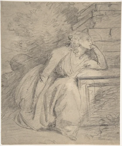 Study of a Seated Woman by John Hoppner, drawing, 1778-1810