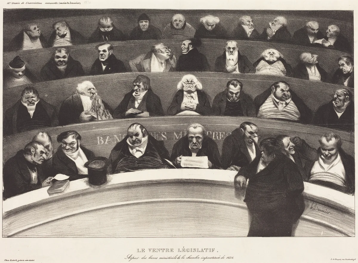Le Ventre Législatif (The Legislative Belly) by Honoré Daumier, print, 1834