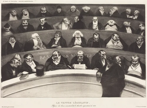 Le Ventre Législatif (The Legislative Belly) by Honoré Daumier, print, 1834