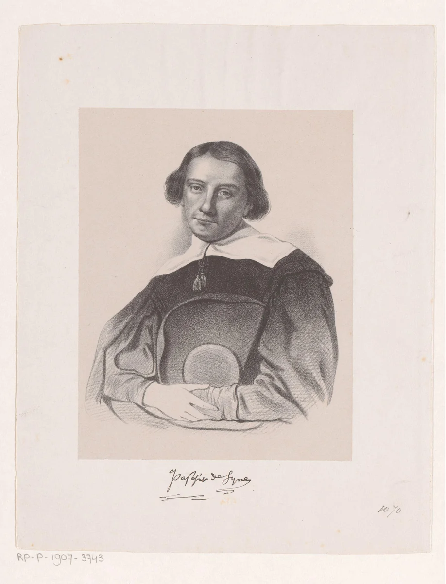 Portret van Passchier de Fijne by Pieter Willem Marinus Trap, print, 1836-1905