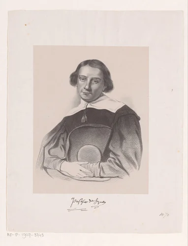 Portret van Passchier de Fijne by Pieter Willem Marinus Trap, print, 1836-1905