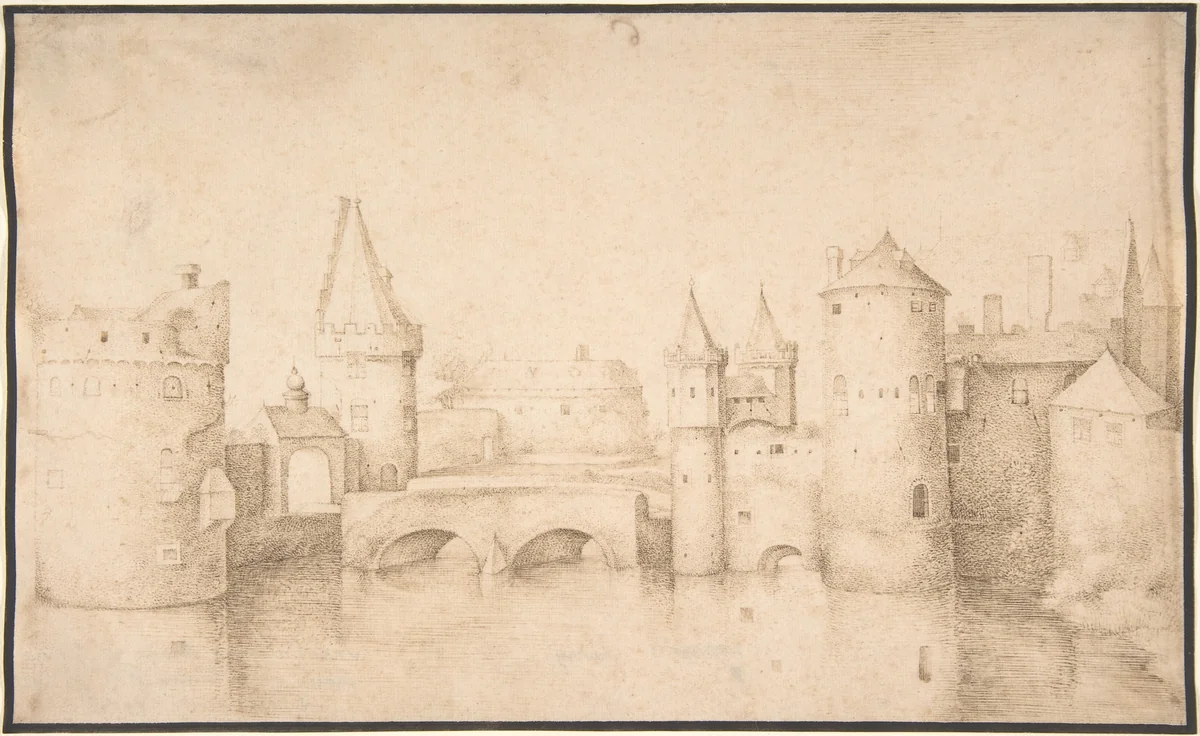 Walls, Towers, and Gates of Amsterdam by Jacob Savery, drawing, 1585-1603