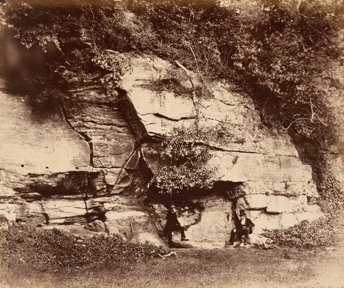 The Echo Rock, Fountains Abbey by Joseph Cundall, photograph, 1856