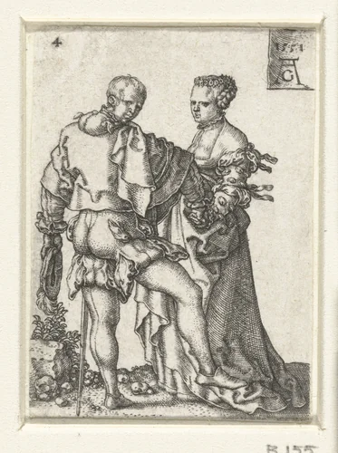 Dansend paar by Unknown, print, 1551