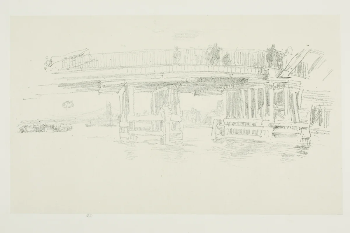 Old Battersea Bridge by James McNeill Whistler, print, 1879-1887