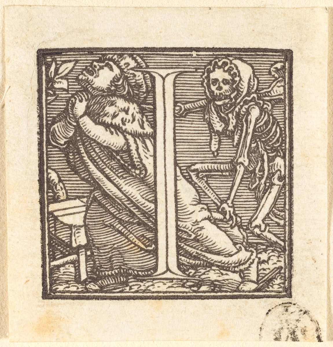 Letter I by Hans Lützelburger, print, 1518-1528