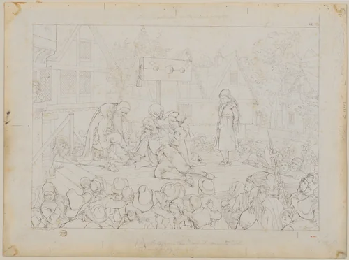 Revelation of the Scarlet Letter, from Nathaniel Hawthorne's "The Scarlet Letter" by Felix Darley, drawing, 1879-1889