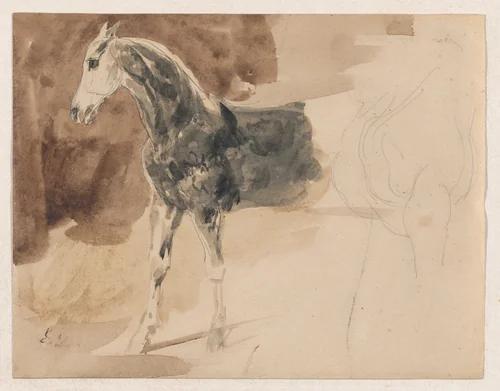 Study of a Horse by Eugène Delacroix, drawing, 1819-1834