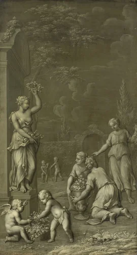 Homage to Pomona by Hendrik Carré, painting, 1734